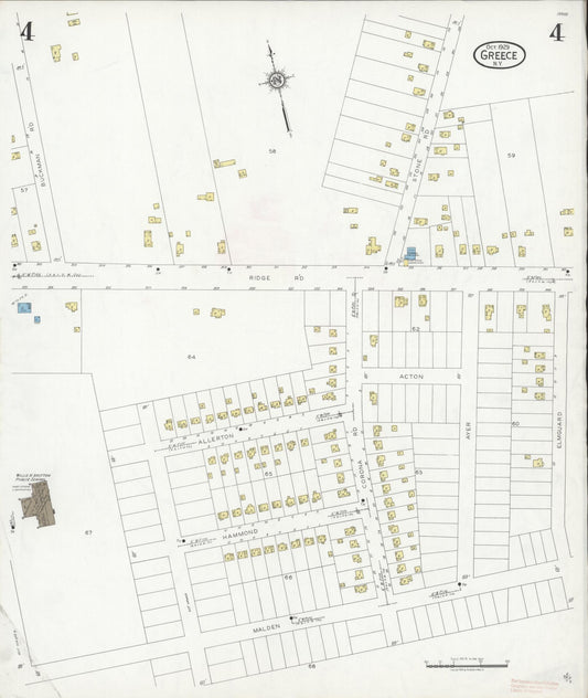 Sanborn Fire Insurance Map from Greece, Monroe County, New York (1929), Sheet #0004 - Historic Sanborn Fire Insurance Map Print, vintage old map wall art, antique decor, genealogy gift, New York New York map