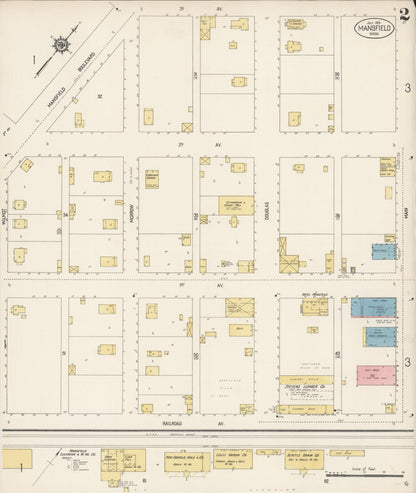 Sanborn Fire Insurance Map from Mansfield, Douglas County, Washington (1915), Sheet #0002 - Complete Map Set gallery image, historic Sanborn map, vintage wall art, Washington Washington