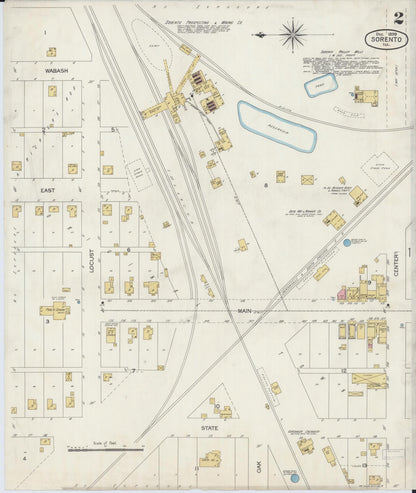 Sanborn Fire Insurance Map from Sorento, Bond County, Illinois (1899), Sheet #0002 - Historic Sanborn Fire Insurance Map Print, vintage old map wall art, antique decor, genealogy gift, Illinois Illinois map