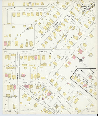 Sanborn Fire Insurance Map from New Lexington, Perry County, Ohio (1916), Sheet #0004 - Complete Map Set gallery image, historic Sanborn map, vintage wall art, Ohio Ohio