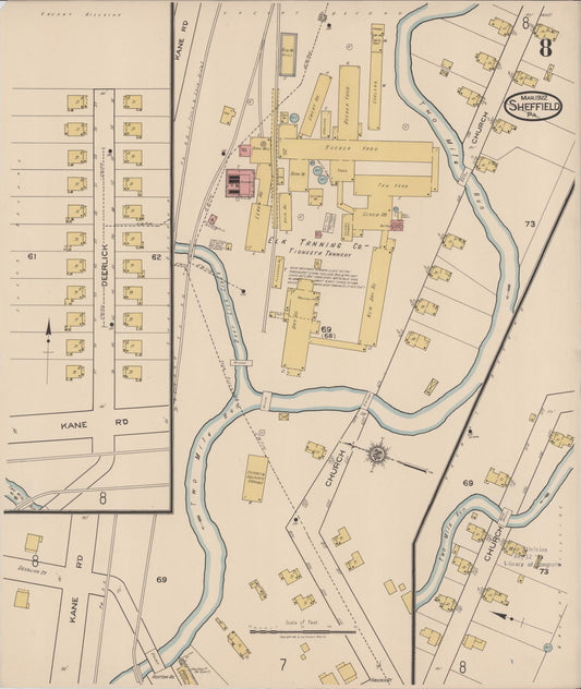 Sanborn Fire Insurance Map from Sheffield, Warren County, Pennsylvania (1922), Sheet #0008 - Historic Sanborn Fire Insurance Map Print, vintage old map wall art, antique decor, genealogy gift, Pennsylvania Pennsylvania map