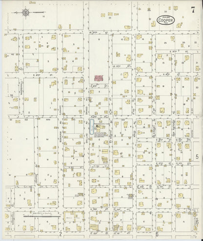 Sanborn Fire Insurance Map from Cooper, Delta County, Texas (1914), Sheet #0007 - Complete Map Set gallery image, historic Sanborn map, vintage wall art, Texas Texas