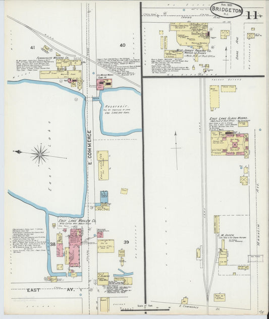 Sanborn Fire Insurance Map from Bridgeton, Cumberland County, New Jersey (1891), Sheet #0011 - Historic Sanborn Fire Insurance Map Print, vintage old map wall art, antique decor, genealogy gift, New Jersey New Jersey map