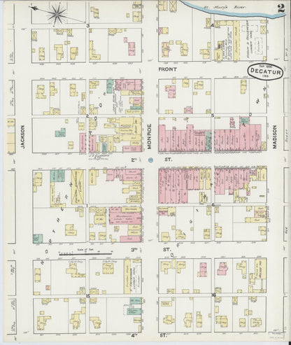 Sanborn Fire Insurance Map from Decatur, Adams County, Indiana (1890), Sheet #0002 - Complete Map Set gallery image, historic Sanborn map, vintage wall art, Indiana Indiana