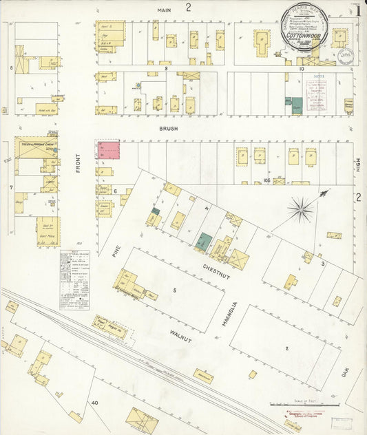 Sanborn Fire Insurance Map from Cottonwood, Shasta County, California (1900), Sheet #0001 - Historic Sanborn Fire Insurance Map Print, vintage old map wall art, antique decor, genealogy gift, California California map