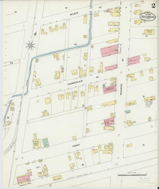 Sanborn Fire Insurance Map from Rockwood, Roane County, Tennessee (1898), Sheet #0002 - Historic Sanborn Fire Insurance Map Print, vintage old map wall art, antique decor, genealogy gift, Tennessee Tennessee map