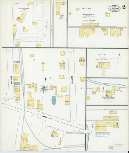 Sanborn Fire Insurance Map from Canaan, Litchfield County, Connecticut (1901), Sheet #0002 - Complete Map Set gallery image, historic Sanborn map, vintage wall art, Connecticut Connecticut