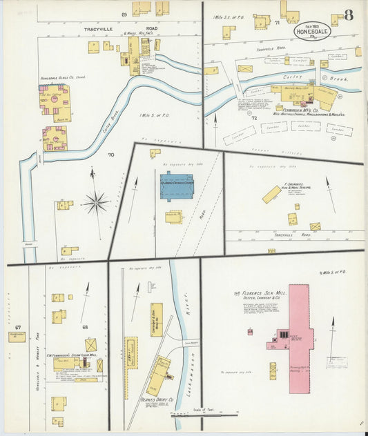 Sanborn Fire Insurance Map from Honesdale, Wayne County, Pennsylvania (1903), Sheet #0008 - Historic Sanborn Fire Insurance Map Print, vintage old map wall art, antique decor, genealogy gift, Pennsylvania Pennsylvania map