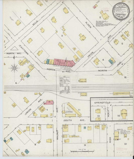 Sanborn Fire Insurance Map from Cranford, Union County, New Jersey. (1893) – Historic Sanborn Fire Insurance Map Print