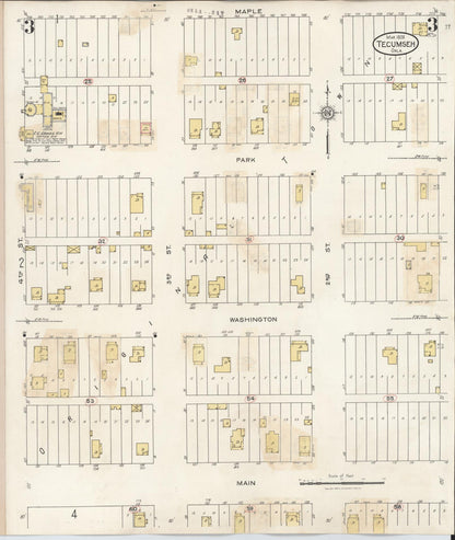 Sanborn Fire Insurance Map from Tecumseh, Pottawatomie County, Oklahoma (1944), Sheet #0003 - Complete Map Set gallery image, historic Sanborn map, vintage wall art, Oklahoma Oklahoma