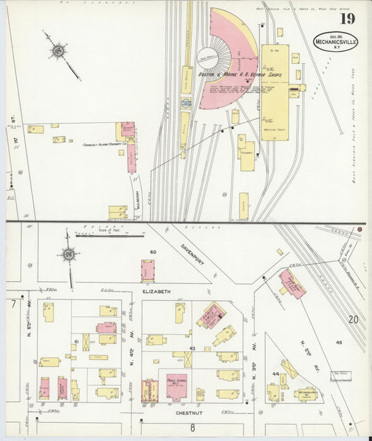 Sanborn Fire Insurance Map from Mechanicville, Saratoga County, New York (1911), Sheet #0019 - Historic Sanborn Fire Insurance Map Print, vintage old map wall art, antique decor, genealogy gift, New York New York map