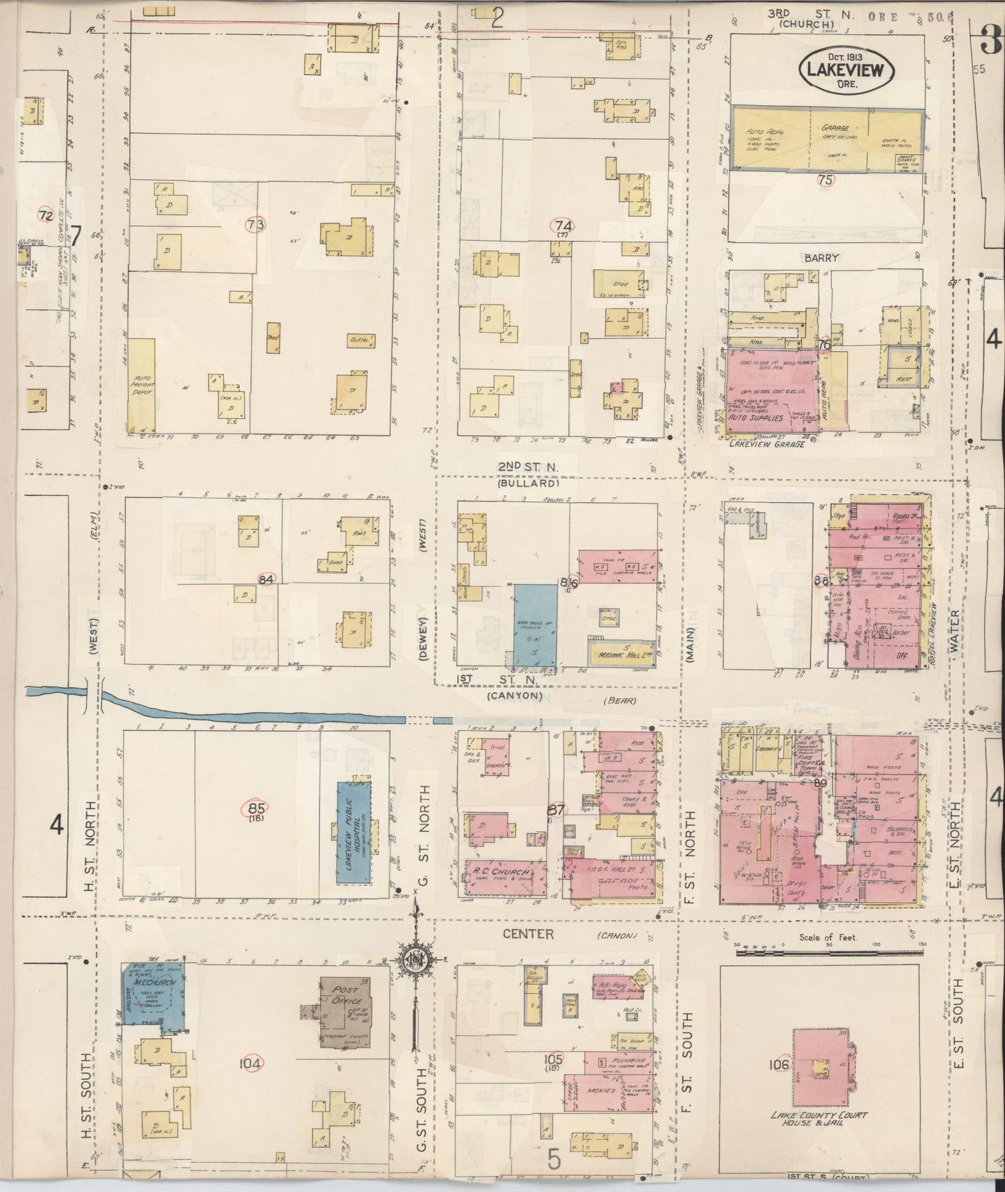 Sanborn Fire Insurance Map from Lakeview, Lake County, Oregon (1941), Sheet #0003 - Historic Sanborn Fire Insurance Map Print, vintage old map wall art, antique decor, genealogy gift, Oregon Oregon map