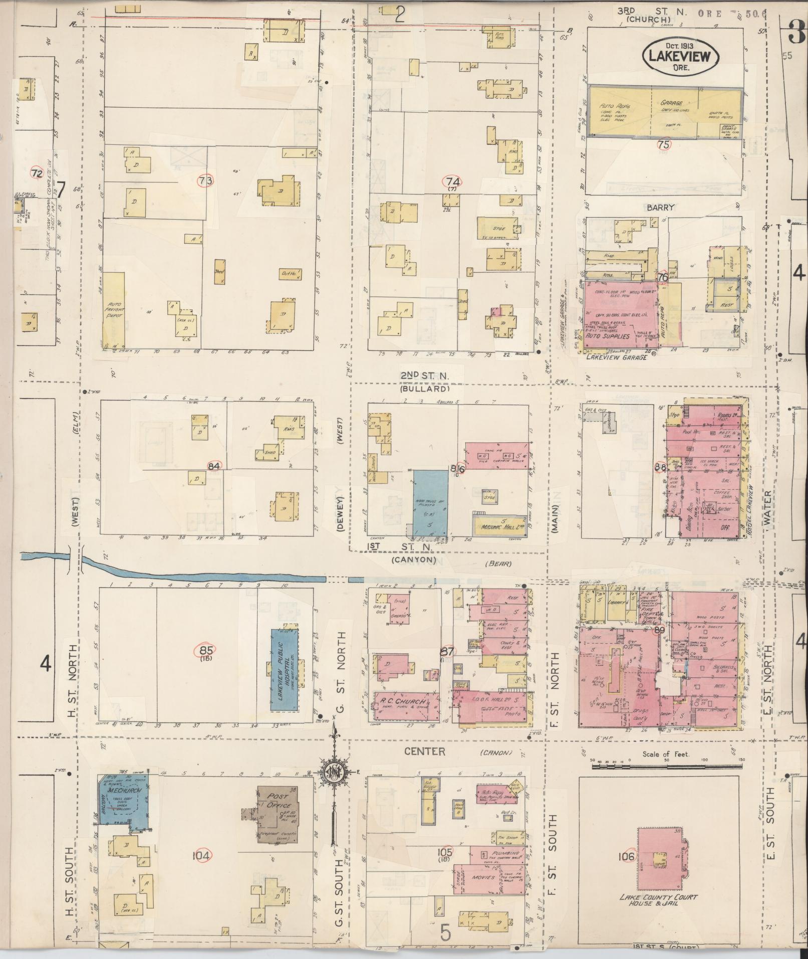 Sanborn Fire Insurance Map from Lakeview, Lake County, Oregon (1941), Sheet #0003 - Historic Sanborn Fire Insurance Map Print, vintage old map wall art, antique decor, genealogy gift, Oregon Oregon map