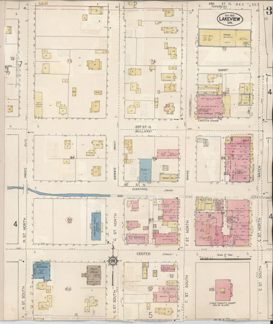 Sanborn Fire Insurance Map from Lakeview, Lake County, Oregon (1941), Sheet #0003 - Historic Sanborn Fire Insurance Map Print, vintage old map wall art, antique decor, genealogy gift, Oregon Oregon map