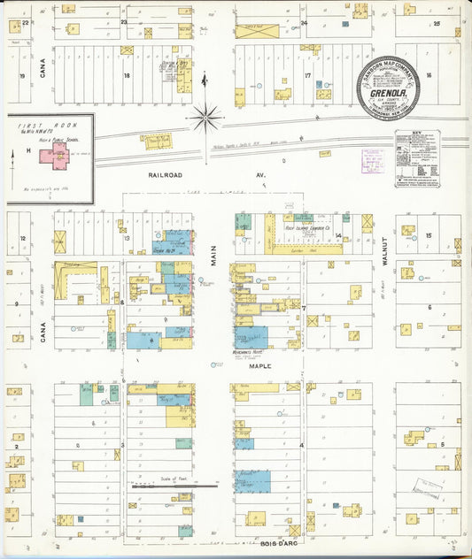 Sanborn Fire Insurance Map from Grenola, Elk County, Kansas (1905), Sheet #0001 - Historic Sanborn Fire Insurance Map Print, vintage old map wall art, antique decor, genealogy gift, Kansas Kansas map