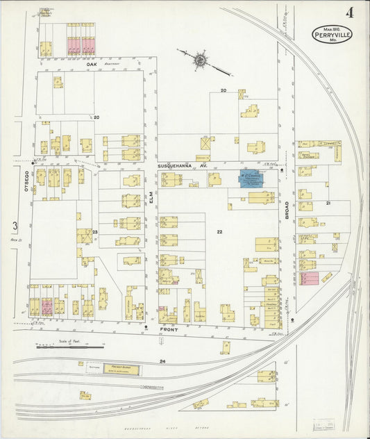Sanborn Fire Insurance Map from Perryville, Cecil County, Maryland (1910), Sheet #0004 - Historic Sanborn Fire Insurance Map Print, vintage old map wall art