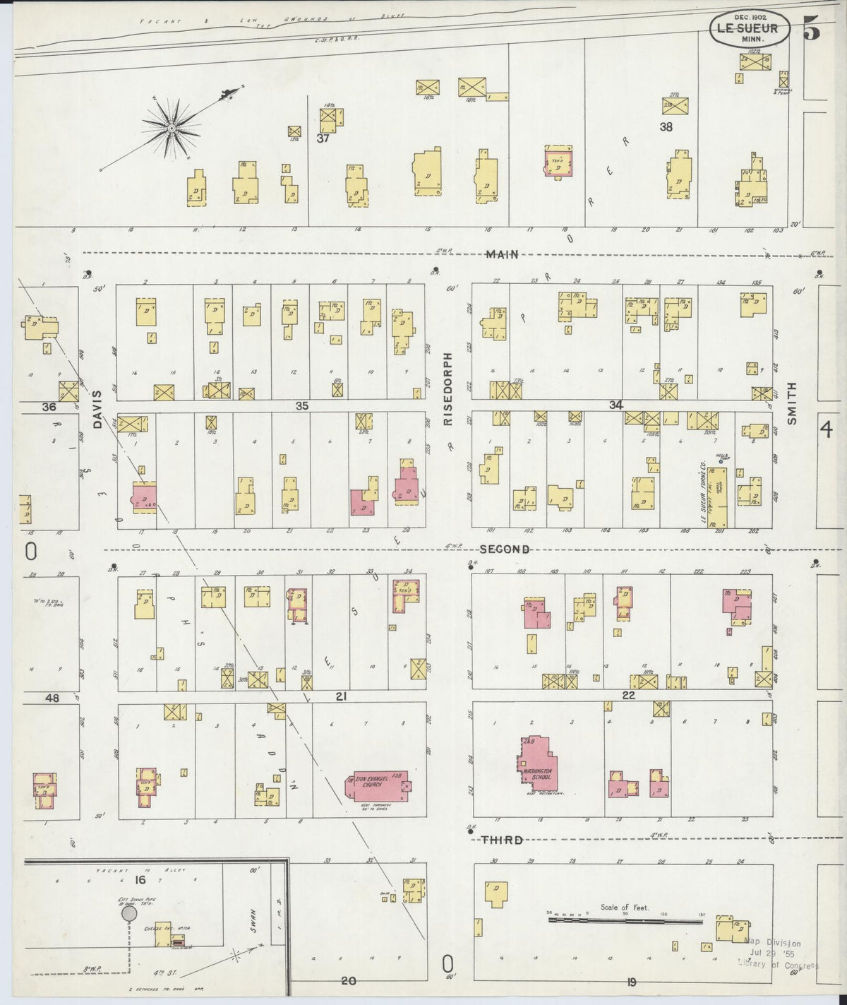 Sanborn Fire Insurance Map from Le Sueur, Le Sueur County, Minnesota (1902), Sheet #0005 - Complete Map Set gallery image, historic Sanborn map, vintage wall art, Minnesota Minnesota