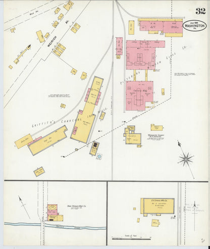 Sanborn Fire Insurance Map from Washington, Washington County, Pennsylvania (1904), Sheet #0032 - Complete Map Set gallery image, historic Sanborn map, vintage wall art, Pennsylvania Pennsylvania