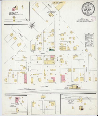 Sanborn Fire Insurance Map from Lenzburg, Saint Clair County, Illinois (1906), Sheet #0001 - Historic Sanborn Fire Insurance Map Print, vintage old map wall art, antique decor, genealogy gift, Illinois Illinois map