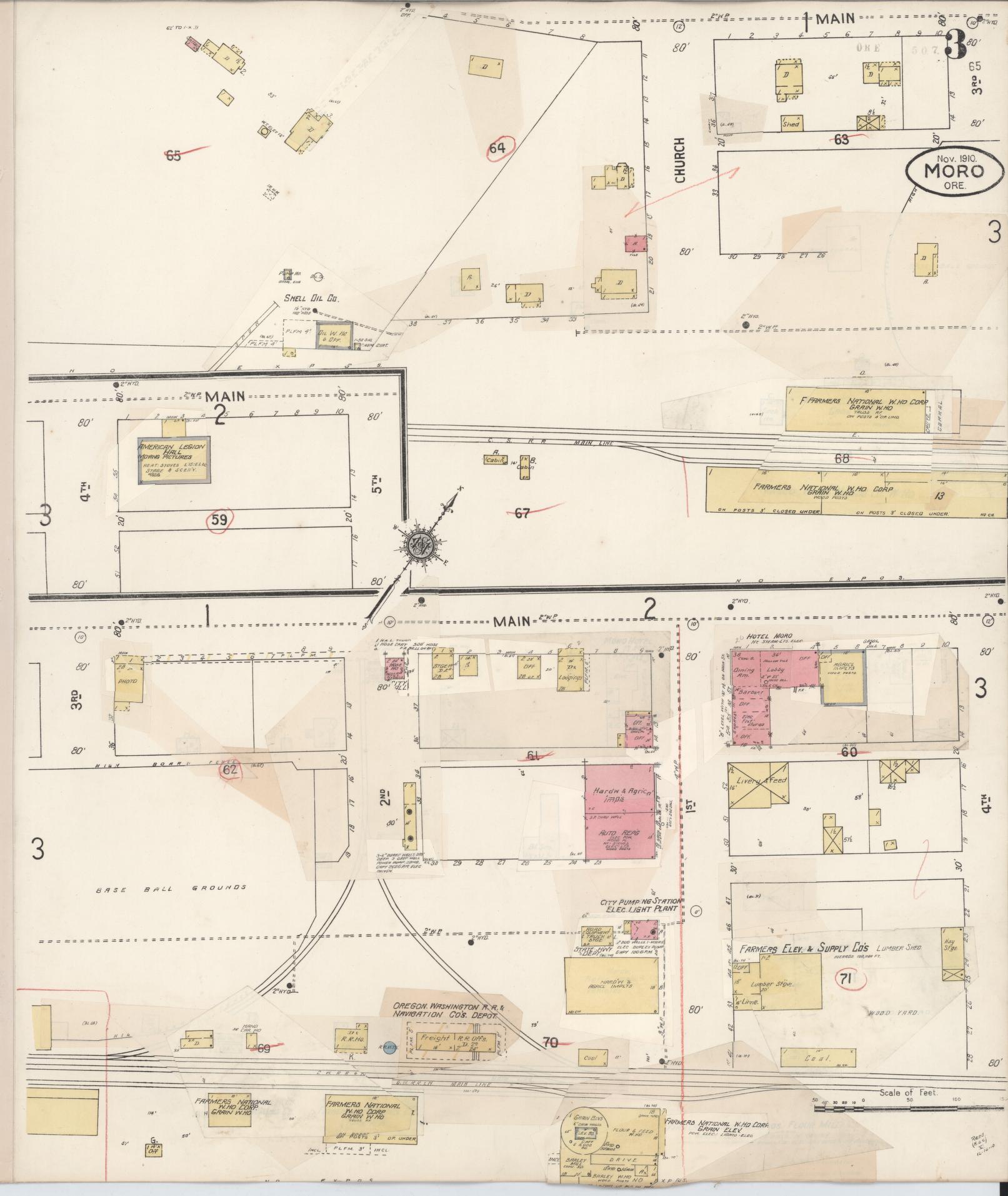 Sanborn Fire Insurance Map from Moro, Sherman County, Oregon (1931), Sheet #0003 - Complete Map Set gallery image, historic Sanborn map, vintage wall art, Oregon Oregon