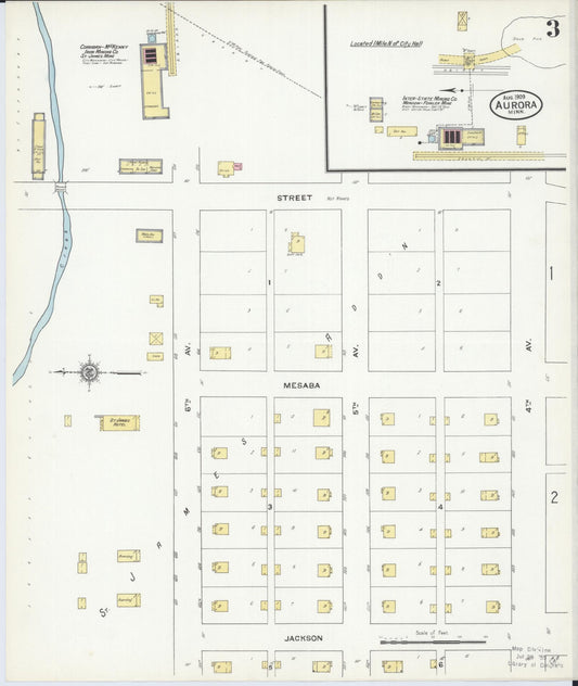 Sanborn Fire Insurance Map from Aurora, Saint Louis County, Minnesota (1909), Sheet #0003 - Historic Sanborn Fire Insurance Map Print, vintage old map wall art, antique decor, genealogy gift, Minnesota Minnesota map