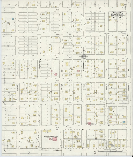 Sanborn Fire Insurance Map from Watonga, Blaine County, Oklahoma (1914), Sheet #0007 - Historic Sanborn Fire Insurance Map Print, vintage old map wall art, antique decor, genealogy gift, Oklahoma Oklahoma map