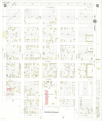 Sanborn Fire Insurance Map from Hobbs, Lea County, New Mexico (1938), Sheet #0008 - Complete Map Set gallery image, historic Sanborn map, vintage wall art, New Mexico New Mexico