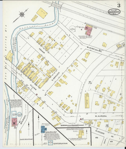 Sanborn Fire Insurance Map from Ironwood, Gogebic County, Michigan (1921), Sheet #0003 - Complete Map Set gallery image, historic Sanborn map, vintage wall art, Michigan Michigan