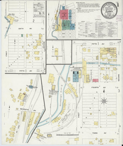 Sanborn Fire Insurance Map from Ouray, Ouray County, Colorado (1908), Sheet #0001 - Complete Map Set gallery image, historic Sanborn map, vintage wall art, Colorado Colorado