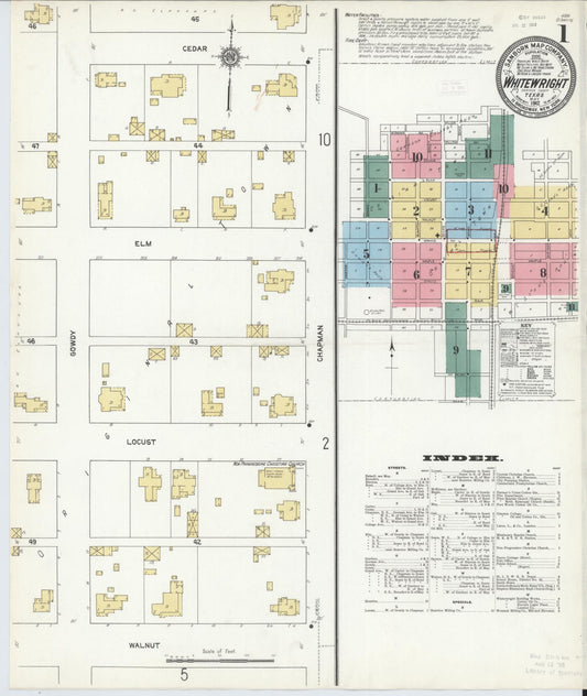Sanborn Fire Insurance Map from Whitewright, Grayson County, Texas (1912), Sheet #0001 - Complete Map Set gallery image, historic Sanborn map, vintage wall art, Texas Texas