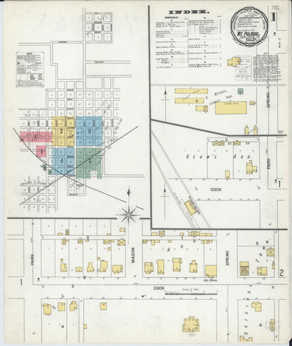 Sanborn Fire Insurance Map from Mount Pulaski, Logan County, Illinois (1900), Sheet #0001 - Complete Map Set gallery image, historic Sanborn map, vintage wall art, Illinois Illinois