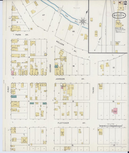 Sanborn Fire Insurance Map from Warren, Marshall County, Minnesota (1894), Sheet #0002 - Historic Sanborn Fire Insurance Map Print, vintage old map wall art, antique decor, genealogy gift, Minnesota Minnesota map