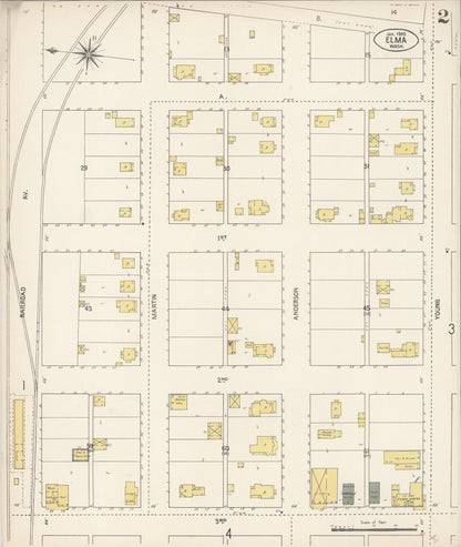 Sanborn Fire Insurance Map from Elma, Grays Harbor County, Washington (1910), Sheet #0002 - Complete Map Set gallery image, historic Sanborn map, vintage wall art, Washington Washington