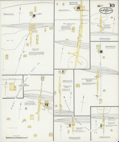 Sanborn Fire Insurance Map from South McAlester, Pittsburg County, Oklahoma (1904), Sheet #0010 - Complete Map Set gallery image, historic Sanborn map, vintage wall art, Oklahoma Oklahoma