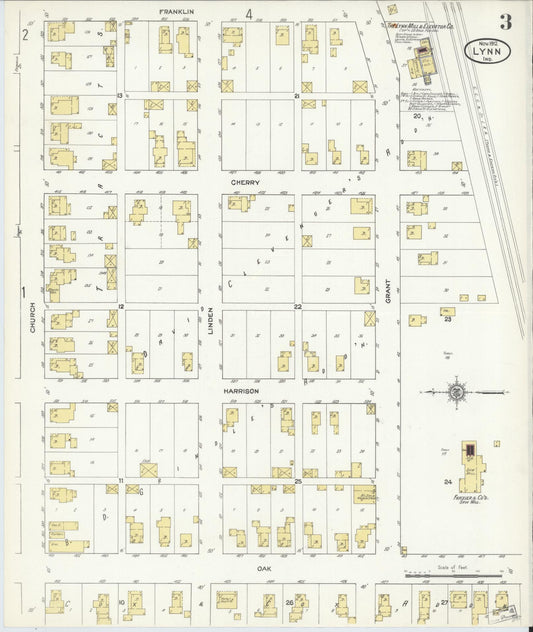 Sanborn Fire Insurance Map from Lynn, Randolph County, Indiana (1912), Sheet #0003 - Historic Sanborn Fire Insurance Map Print, vintage old map wall art, antique decor, genealogy gift, Indiana Indiana map