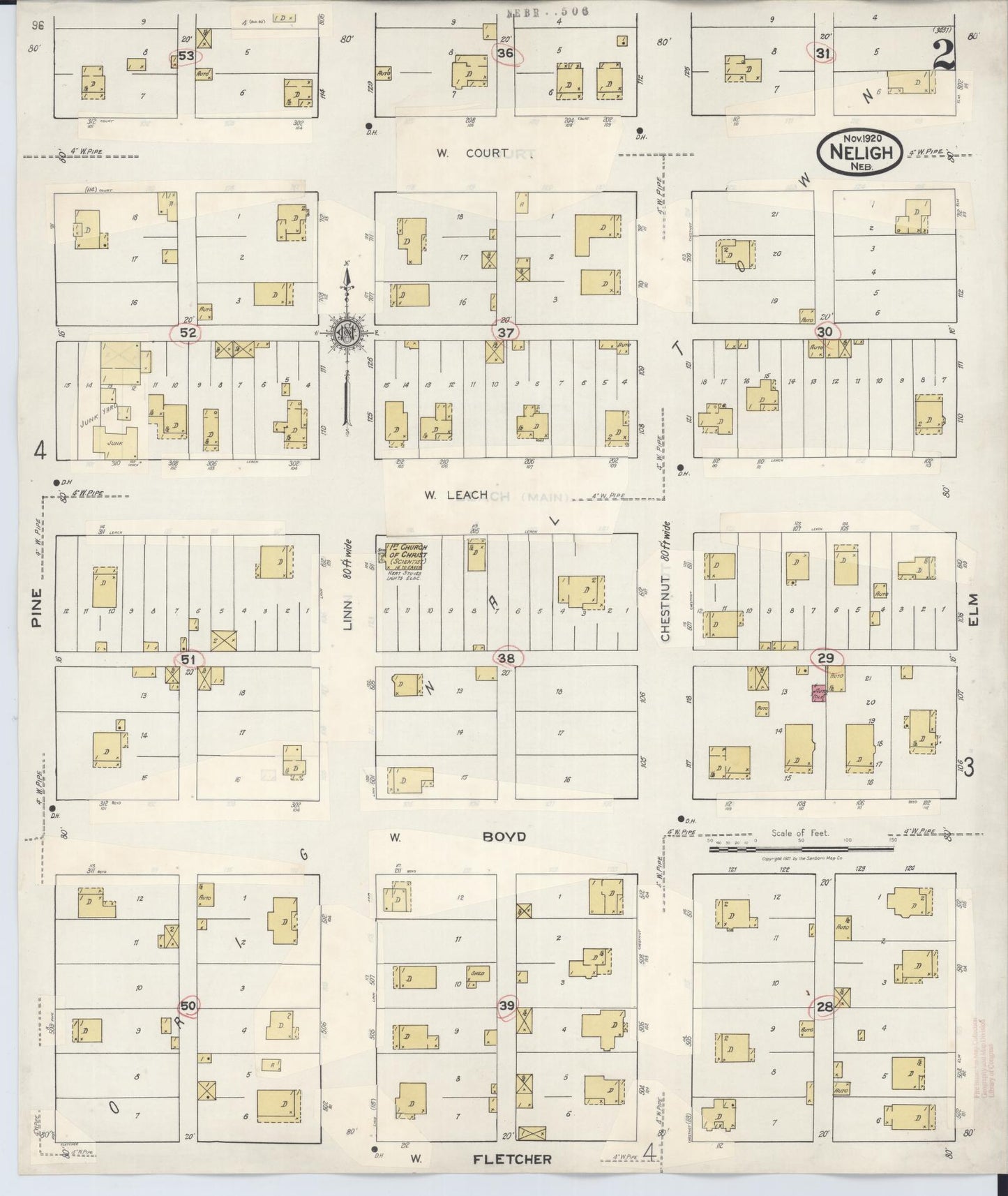 Sanborn Fire Insurance Map from Neligh, Antelope County, Nebraska (1934), Sheet #0002 - Complete Map Set gallery image, historic Sanborn map, vintage wall art, Nebraska Nebraska