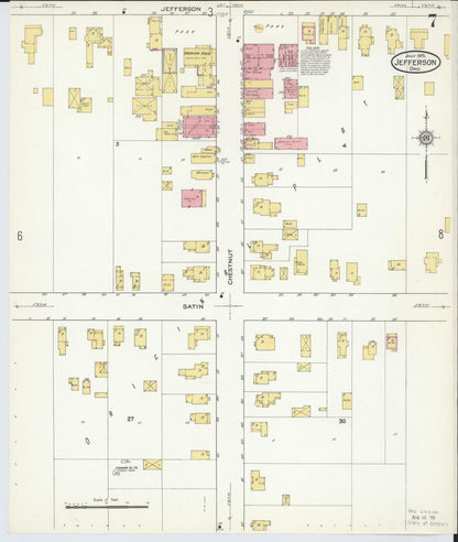 Sanborn Fire Insurance Map from Jefferson, Ashtabula County, Ohio (1915), Sheet #0007 - Complete Map Set gallery image, historic Sanborn map, vintage wall art, Ohio Ohio