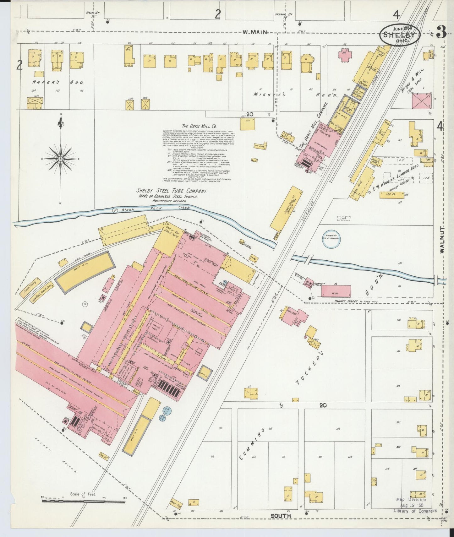 Sanborn Fire Insurance Map from Shelby, Richland County, Ohio (1904), Sheet #0003 - Complete Map Set gallery image, historic Sanborn map, vintage wall art, Ohio Ohio