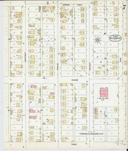 Sanborn Fire Insurance Map from Nelsonville, Athens County, Ohio (1900), Sheet #0007 - Complete Map Set gallery image, historic Sanborn map, vintage wall art, Ohio Ohio