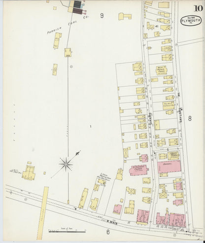 Sanborn Fire Insurance Map from Plymouth, Luzerne County, Pennsylvania (1896), Sheet #0010 - Historic Sanborn Fire Insurance Map Print, vintage old map wall art, antique decor, genealogy gift, Pennsylvania Pennsylvania map