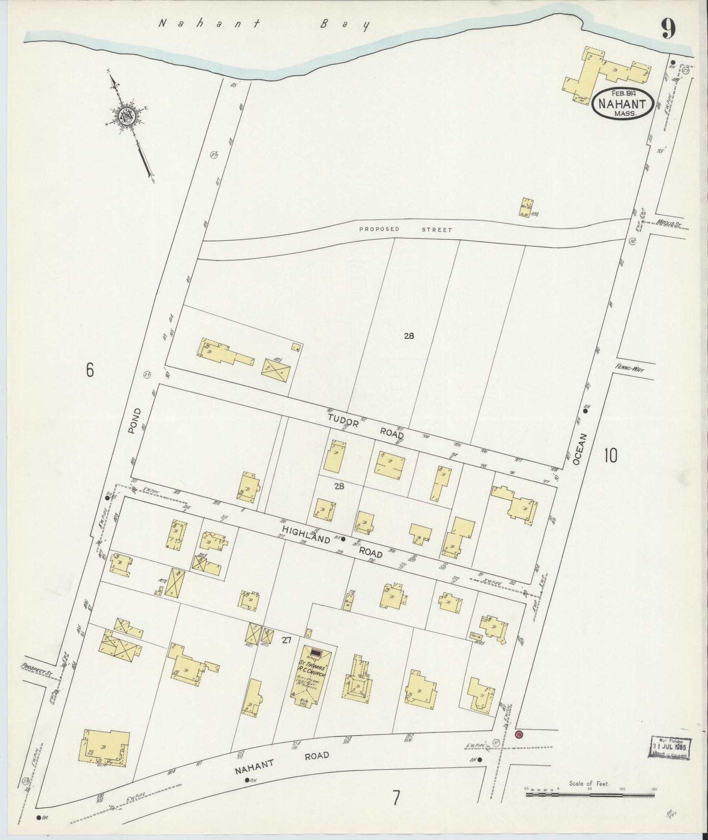 Sanborn Fire Insurance Map from Nahant, Essex County, Massachusetts (1914), Sheet #0009 - Complete Map Set gallery image, historic Sanborn map, vintage wall art, Massachusetts Massachusetts