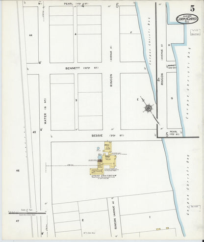 Sanborn Fire Insurance Map from Corpus Christi, Nueces County, Texas (1919), Sheet #0005 - Complete Map Set gallery image, historic Sanborn map, vintage wall art, Texas Texas