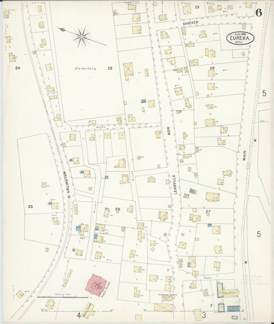 Sanborn Fire Insurance Map from Eureka, Juab County, Utah (1898), Sheet #0006 - Historic Sanborn Fire Insurance Map Print, vintage old map wall art, antique decor, genealogy gift, Utah Utah map