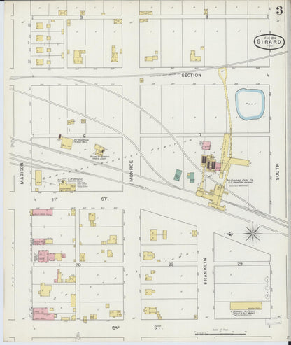 Sanborn Fire Insurance Map from Girard, Macoupin County, Illinois (1894), Sheet #0003 - Complete Map Set gallery image, historic Sanborn map, vintage wall art, Illinois Illinois