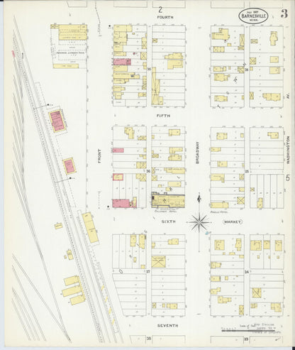 Sanborn Fire Insurance Map from Barnesville, Clay County, Minnesota (1907), Sheet #0003 - Complete Map Set gallery image, historic Sanborn map, vintage wall art, Minnesota Minnesota