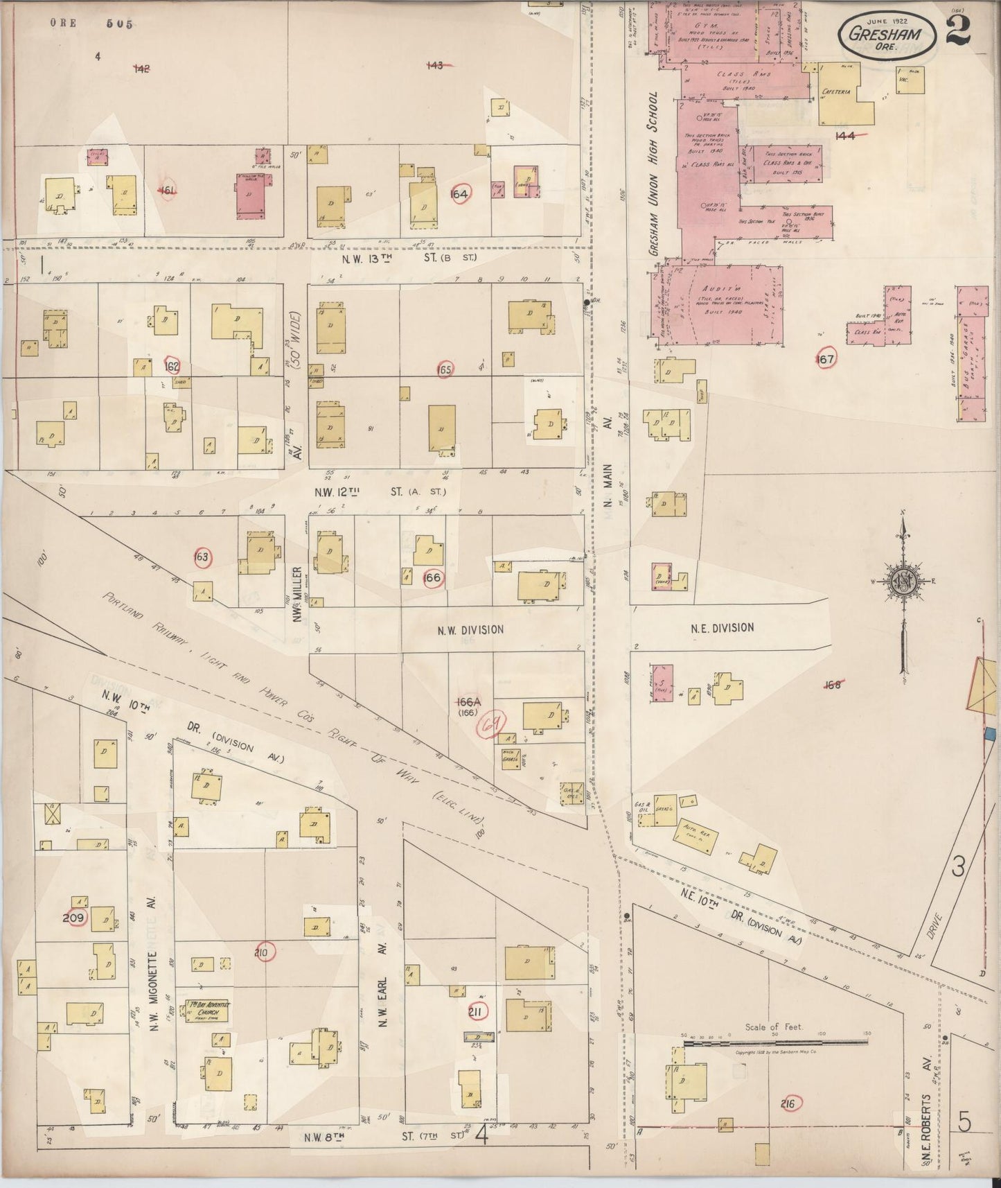 Sanborn Fire Insurance Map from Gresham, Multnomah County, Oregon (1941), Sheet #0002 - Historic Sanborn Fire Insurance Map Print, vintage old map wall art, antique decor, genealogy gift, Oregon Oregon map