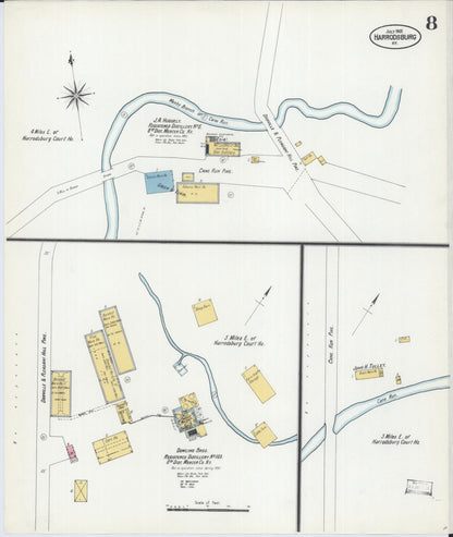 Sanborn Fire Insurance Map from Harrodsburg, Mercer County, Kentucky (1901), Sheet #0008 - Complete Map Set gallery image, historic Sanborn map, vintage wall art, Kentucky Kentucky