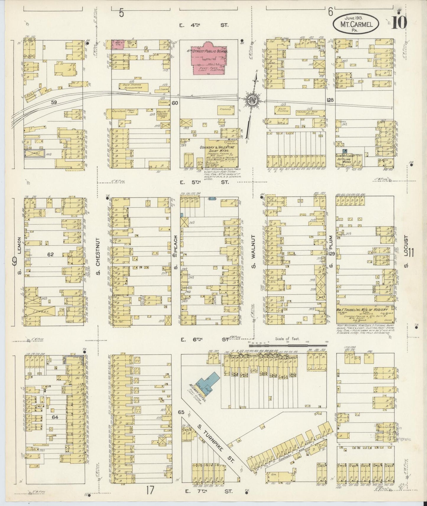 Sanborn Fire Insurance Map from Mount Carmel, Northumberland County, Pennsylvania (1913), Sheet #0010 - Complete Map Set gallery image, historic Sanborn map, vintage wall art, Pennsylvania Pennsylvania