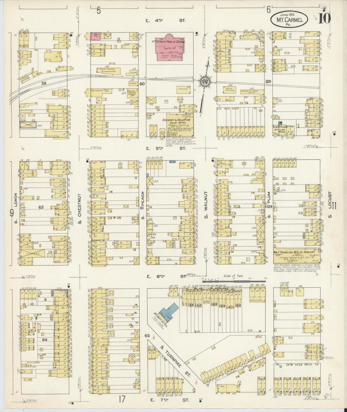 Sanborn Fire Insurance Map from Mount Carmel, Northumberland County, Pennsylvania (1913), Sheet #0010 - Complete Map Set gallery image, historic Sanborn map, vintage wall art, Pennsylvania Pennsylvania