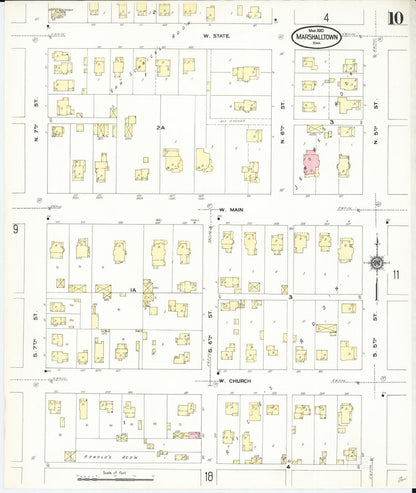 Sanborn Fire Insurance Map from Marshalltown, Marshall County, Iowa (1910), Sheet #0010 - Historic Sanborn Fire Insurance Map Print